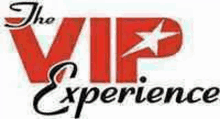 a red logo for the vip experience with a star on it