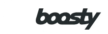 the word boosty is written in black letters on a white background .