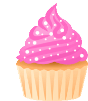 a cupcake with pink frosting and white sprinkles on it