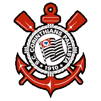 a corinthians paulista logo with an anchor in the center