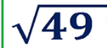 a picture of a square root of 49 with a green border .