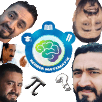 a man with a beard stands in front of a logo that says " rehber matematik "