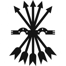 a black and white drawing of arrows pointing in different directions .