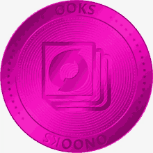 a purple coin that says ' oks ' on it