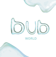 the word world is on a white background with bubbles around it