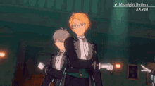 a man in a tuxedo is dancing in a video game .