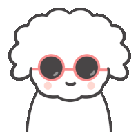 a cartoon of a sheep wearing pink sunglasses