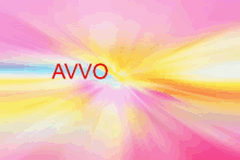 a pink and yellow background with the word awvo written in red