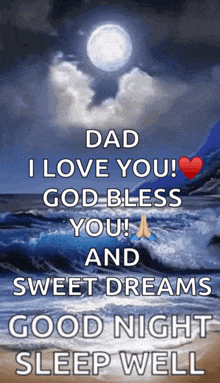 a dad i love you god bless you and sweet dreams good night sleep well message