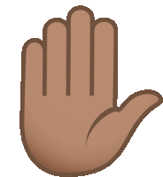 an icon of a hand that says stop on it