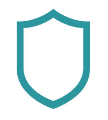 a blue shield on a white background with a white border