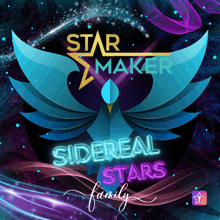 a poster for the sidereal stars family star maker game