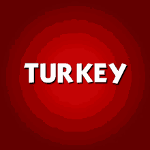 a red background with the word turkey in white letters