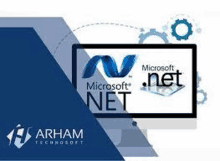 a computer monitor with a microsoft .net logo on it .