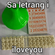 a picture of a bingo board with the words " sa letrang i i love you " on it