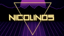 a neon sign that says nicolinos with a triangle in the middle