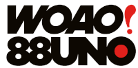 a logo that says wo40 88uno with a red circle in the middle