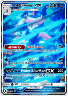 a pokemon card that says ash greninja gx