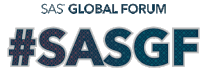 a logo for sas global forum #sasgf is shown