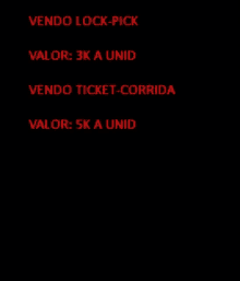 a black background with red letters that say vendo lock-pick