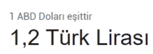 a white background with black text that says 1 abd dolari eşittir 1.2 türk lirasi