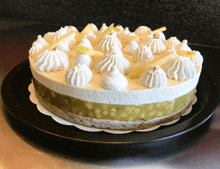 a cake with whipped cream on top of it