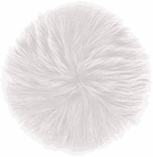 a close up of a white fluffy cushion on a white background .