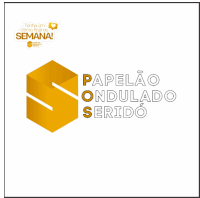 a logo for papelao ondulado serido with a yellow cube