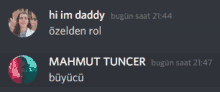 a screenshot of a conversation with mahmut tuncer