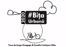 a black and white drawing of a bicycle with the words #bita urbana on it