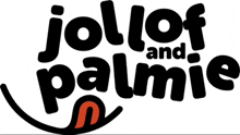 a logo for jollop and palmie has a red swirl