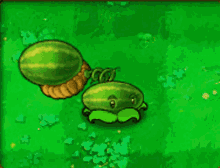 a cartoon of a watermelon sitting on top of another watermelon