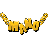 the word mano is on a chain with a white background