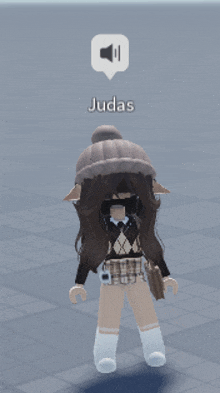 a cartoon character with the name judas on the top right