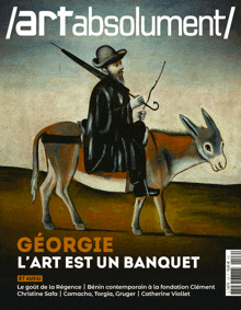 a painting of a man riding on the back of a donkey is on the cover of a magazine