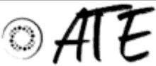 a black and white drawing of the word ate on a white background