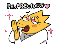 a cartoon drawing of a lizard with the words " pr.precious " above it