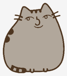 a drawing of a cat with a smiley face on it