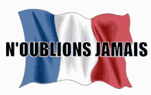 a french flag with the words n'oublions jamais written on it