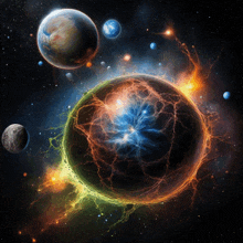 an artist 's rendering of a planet being destroyed