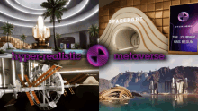 a collage of images with the words hyper-realistic and metaverse at the top