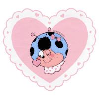 a drawing of a ladybug in a pink heart with the watermark okc / g3tf1