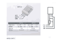 a diagram showing how to connect a dht22 to a vcc data gnd