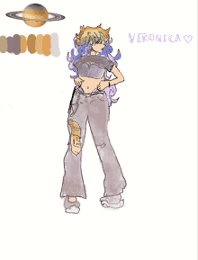 a drawing of a girl with the name veronica written on it