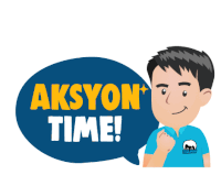 a cartoon of a man with a speech bubble that says " asyon time "