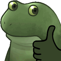 a frog is giving a thumbs up sign