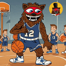 a cartoon of a basketball player wearing a number 12 jersey