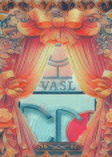 a painting with the word vasi on the bottom