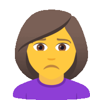 a cartoon illustration of a girl with a sad face