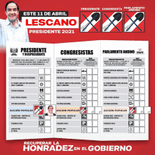 a pamphlet with a man on it that says presidente y vice presidente